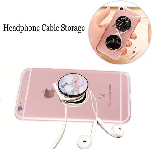 3 Pack New Version Phone Holder Black White Marble Grip Stand Finger Holder for Smartphone and Tablets...
