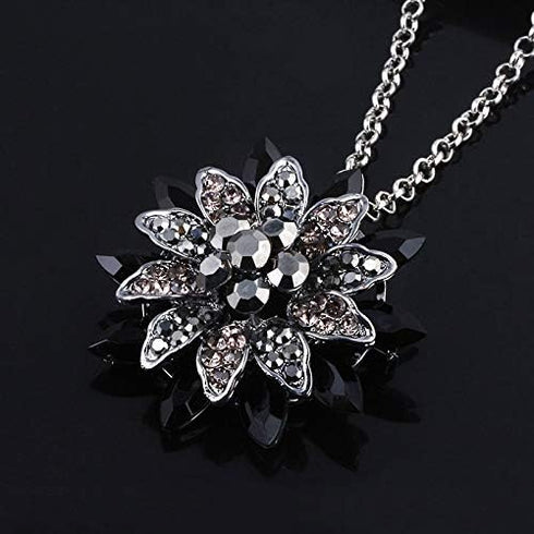 Spidergirl Black Dahlia Crystal Pendant Necklace Gift from Michel Jones Necklace Jewelry (Big)...