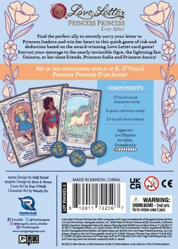 Renegade Game Studios Love Letter: Princess Princess Ever After Ages 10+, 2-6 Players, Playing Time 20 Minutes...