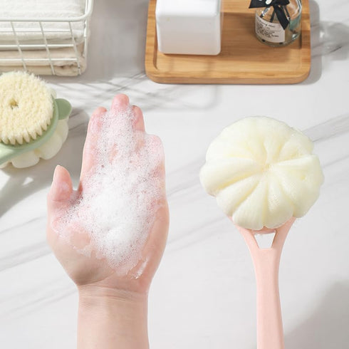 15.7inch Upgrand Shower Body Brush,Soft Bristles and Loofah/Mesh Sponge Ball Long Handle Bath Brush Back Scrubber for Gentle Skin Exfoliating and ...