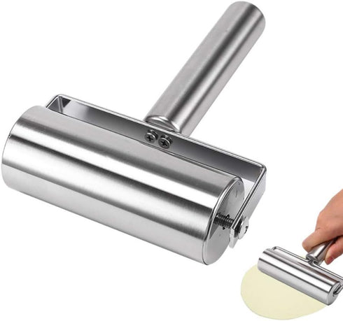 NatSumeBasics Stainless Steel Rolling Pin Pastry Pizza Fondant Bakers Roller Metal Kitchen Utensils Ideal for Baking Dough, Pizza, Pie, Pastries, ...