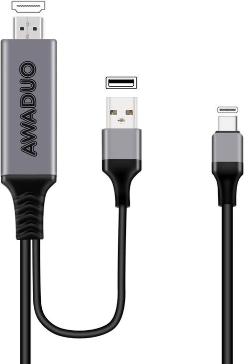 USB C to HDMI Adapter with Charging Cable, Type c to HDMI Adapter 4K 30Hz Compatible with MacBook 2018 iPad Pro,iMac,ChromeBook Pixel,Galaxy S9 No...