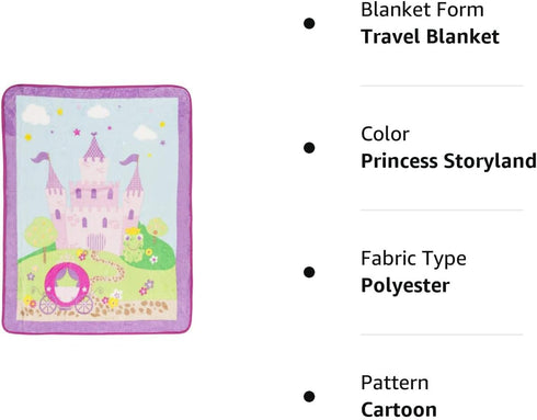 EVERYDAY KIDS Toddler Throw Blanket - 30" by 40" - Princess Storyland - Super Soft, Plush, Warm and Comfortable...