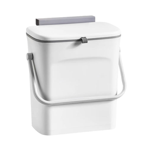 LALASTAR Small Trash Can with Lid, Kitchen Compost Bin for Countertop or Under Sink, Plastic Hanging Waste Basket for RV/Office/Bedroom/Dorm, Moun...
