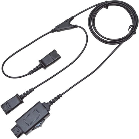 Y-Splitter Adapter Y-Training Cable with Mic Switch Compatible with Plantronics QD Headset for Training Purposes...