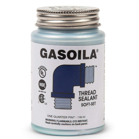 Gasoila Soft-Set Pipe Thread Sealant – Non-Hardening Paste for Metal & Plastic, 1/4 Pint with Brush Cap – Reliable Leak Prevention, Drip-Resistant...