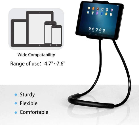 Cell Phone Neck Holder, Flexible Tablet Holder Stand Universal Phone Stand, Hanging Mobile Phone Stand Lazy Bracket, DIY Free Rotating Gooseneck M...