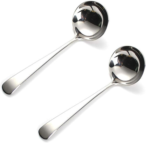 7.6'' Gravy Ladle Sauce Soup Spoon Heavy Duty 18/10 Stainless Steel for Small Dishes (2 pcs)...