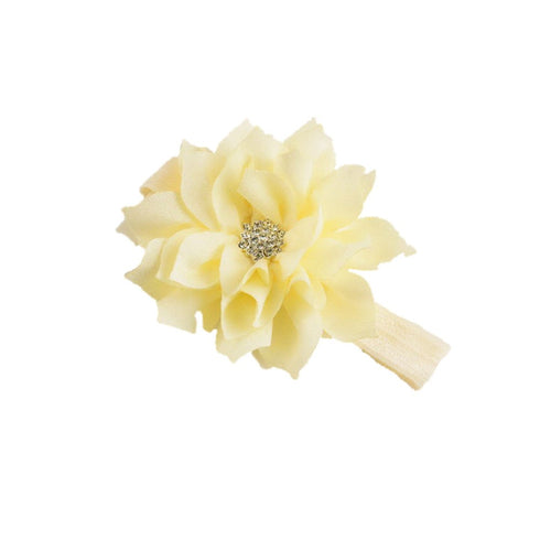 NEW Girl Baby Headbands (8) (Ivory+Yellow)...