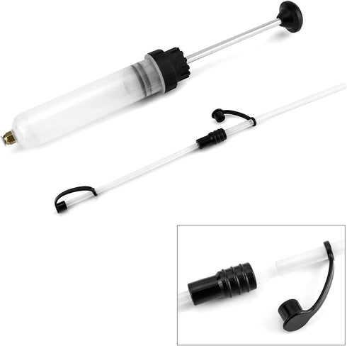 QWORK 200CC/200ML/0.21Qt./7OZ Extraction&Fill Pumb, Syringe Style Manual Automotive Pump,Gear Oil, and Brake Fluid Extractor...