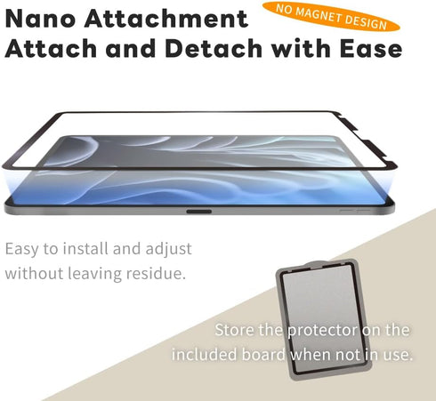EIP Detachable Paper-feel Screen Protector for iPad air 5/4, iPad Pro 11”, Reusable Nano Tech, Easy Install & Detach, Anti-glare, Draw and Sketch ...