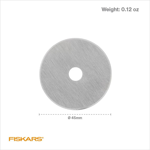 Fiskars 45mm Rotary Blades (5 Pack) - Rotary Cutter Blade Replacement - Crafts, Sewing, and Quilting Projects - Grey...