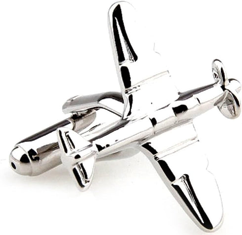 Airplane Plane Pilot Pair of Cufflinks in a Presentation Gift Box & Polishing Cloth...