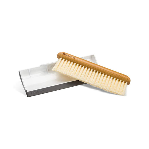 Full Circle Crumb Runner, Counter Sweep and Squeegee, Compact Brush for Sink & Kitchen Countertops, White...