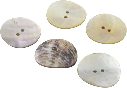 1 Boxe 110pcs Mixed Sizes Natural Pearl White 2 Hole Shell Button Round Sewing Button for DIY Craft Sweater Shirt Clothing...