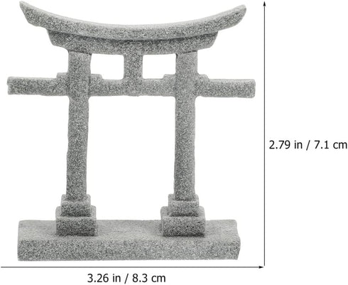 GANAZONO Japanese Shinto Shrine Torii Gate Aquarium Torii Miniature Ornament Bridge Landscape Ornaments for Fish Tank Decoration...