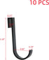 10pcs Solid S Hooks Aluminum Alloy Small Hooks Black Wire Shelf Hooks for Hanging Pots, Pans, Plants, Coffee Mugs, Kitchen Utensils, 2.28"×0.29"×1...