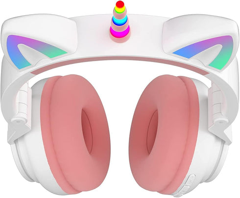Unicorn Kids Headphones for Girls,Unicorn Bluetooth Headphones Foldable for Girls Toddlers Tablet/pad/Amazon fire,Light Up Kids Wireless Headphone...