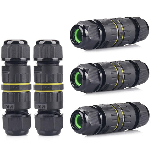 IP68 Waterproof 2 Way 2 Pin Junction Box Electrical Cable Connector,5 Pack 17.5A 400V M16 Wire Range(3.5-7mm) Used for Outdoor Rapid Maintenance E...