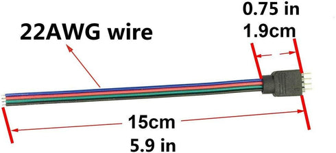 LED Connector 4 Pin LED Tape Connector RGB LED Ribbon Connector LED Controller Connector Cable LED Rope Jumper 4pin Female Wire for RGB 5050 3528 ...