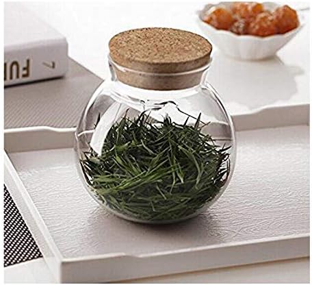 1PCS 500ML/17OZ Glass Favor Jars With Cork Lids Empty Transparent Round Food Storage Large Capacity Sealed Glass Bottles for Spice Food Snack Nut ...
