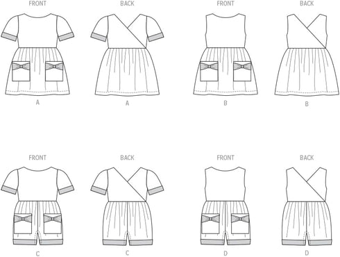 Butterick Toddlers' Dresses and Rompers Sewing Pattern Packet, Design Code B6987, Sizes 1/2-1-2-3-4, Multicolor...
