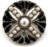 20 pcs Faux Pearls Inlaid Retro Pattern Enamel Openwork Metal Shank Sewing Buttons - 18mm - 23/32"...