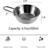 2Pcs Makgeolli Bowls, 304 Stainless Steel Korean Traditional Bowls Round Rice Bowl Wine Cup with Handle, Hiking Soup Dish Food Bowl Camp Cup (Smal...