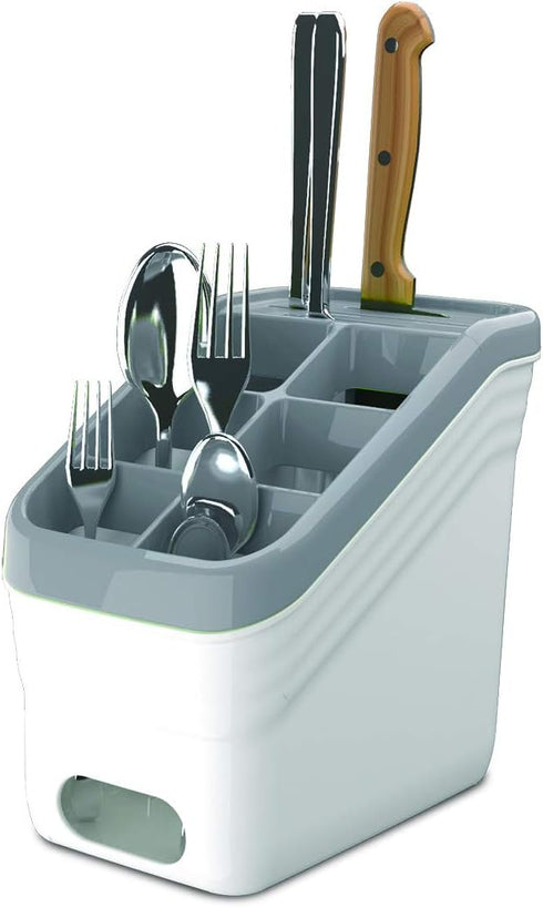 Glad Utensil Drying Rack for Kitchen Counter | Silverware Holder and Cutlery Drainer | Sink Organizer Caddy with 6 Compartments and 3 Knife Slots ...