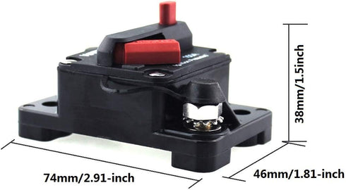 60 Amp Circuit Breaker 30A-300A with Manual Reset Waterproof Inline Fuse Inverter for Marine Trolling Motors Boat ATV Manual Power 12V-48VDC...
