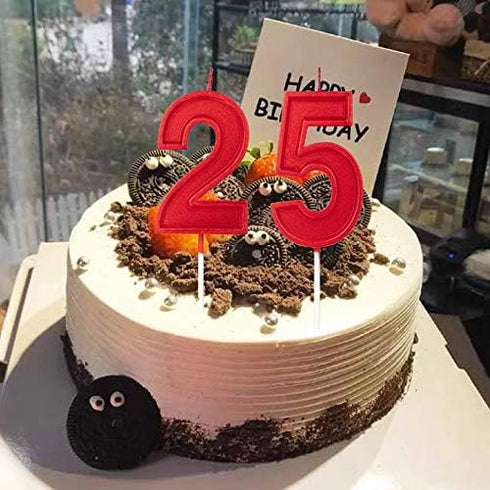 2.76in Birthday Candles Glitter Cake Red Number 7 Candles Topper Decoration for Wedding Anniversary,Party Celebration (RED Number 7)...
