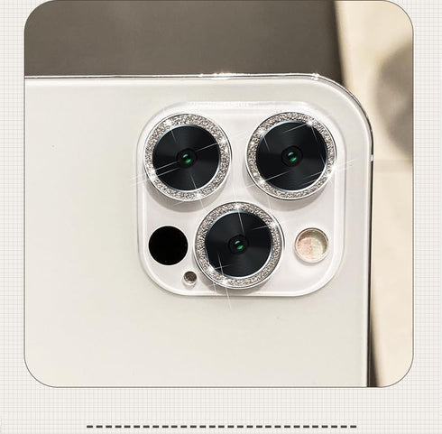 Tomonobu Camera Lens Protector, Anti Scratch Protection for iPhone 13 Pro/Max, Glitter Diamond Circle Ring, 6-Pack, Silver......