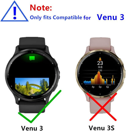 Compatible for Garmin Venu 3 Screen Protector, 3D Full Screen Coverage Case Curved Edge TPU Protective Film for Venu 3 45mm Smartwatch (3 PCS)...