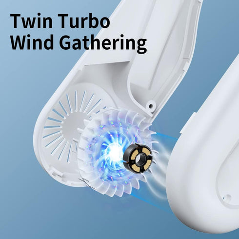 Neck Air Conditioner, 5000mAh Portable Neck Fan with Semiconductor Cooling Airflow Bladeless USB Neck Fans Portable Rechargeable with 3 Speeds, LE...