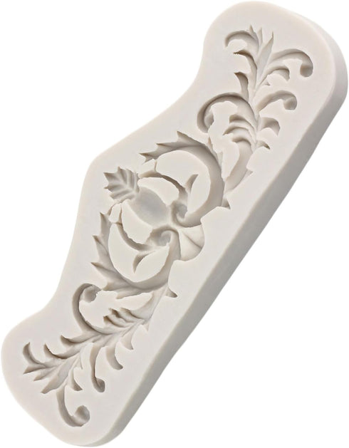 Baroque Style Curlicues Scroll Lace Silicone Fondant Molds Relief Flower Mold Filigree Mold 3D Sculpted For Cake Decorating Cupcake Topper Chocola...