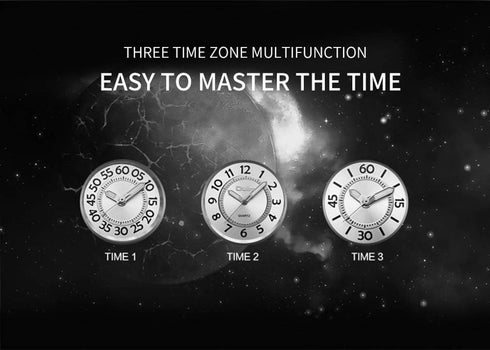 1167 Mens Top Brand Multi-Function 3-Movt Quartz Leather Wrist Watch...