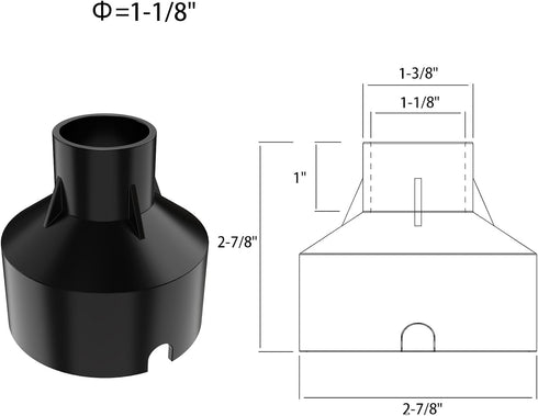 1 Pack Embedded Parts, Black Plastic Holder Waterproof Preembedded Inserts for Outdoor Indoor Concrete Grassland to Fix, (S-?1-1/8") for 1W LED St...