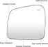 Left Driver Side Mirror Glass Replacement Compatible with 2011 2012 2013 2014 2015 2016 2017 2018 Jeep Grand Cherokee Rear View Side Heated Mirror...