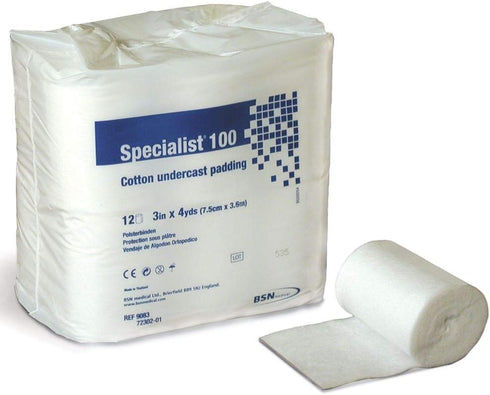 BSN 9043 3 in. x 4 yard 100 Percentage Cotton Specialist Cast Padding, 12 Rolls per Bag...