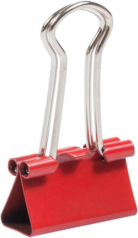JAM PAPER Colorful Binder Clips - Small - 3/4 Inch (19 mm) - Red Binderclips - 25/Pack...