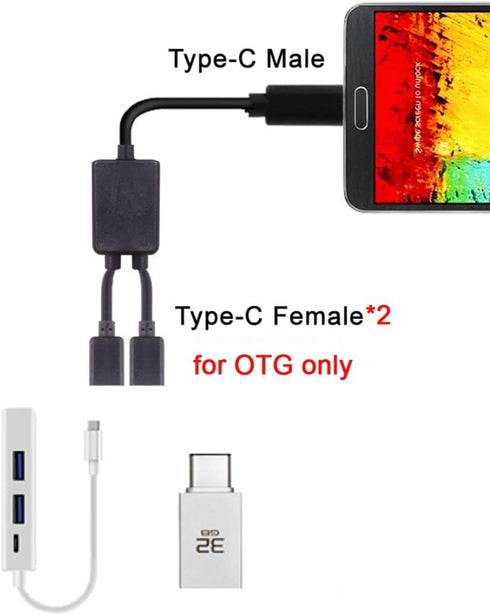 chenyang USB C OTG Cable,USB Type C 1 Male to 2 Female Dual Ports Hub Cable for Laptop PC & Mouse & Flash Disk...