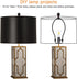 8 Inch Lamp Harp, 2 Set Black Lamp Shade Harp Holder with Finial, DIY Detachable Replacement Lampshade Adapter Harp Bracket Hardware for Table & F...