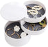 Jewelry Organizer Small Jewelry Storage Box 4-Layer Rotating Travel Jewelry Tray Holder for Women Bracelets Rings Bracelets Earrings (White)...
