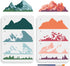2pcs Layered Mountain Stencil 11.7×8.3inch Large Nature Mountain Forest Stencil Template with Paint Brush Reusable Tree Drawing Templates for Craf...