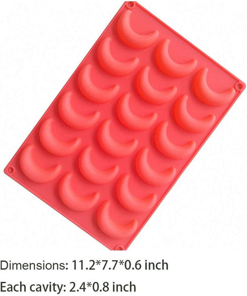 Fewo 2 Pack Moon Ice Cube Tray Silicone Crescent Mold for Chocolate Candy Gummy Jello Jelly Resin Cake Mini Soap Wax Crayon Melt...