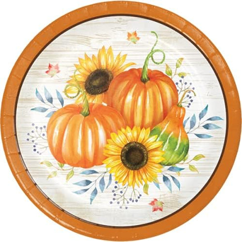 Party Creations Fall Pumpkin Harvest Party Supplies | Autumn Theme Bundle Includes Paper Plates & Napkins for 8 People | Farm Themed Harvest Truck...