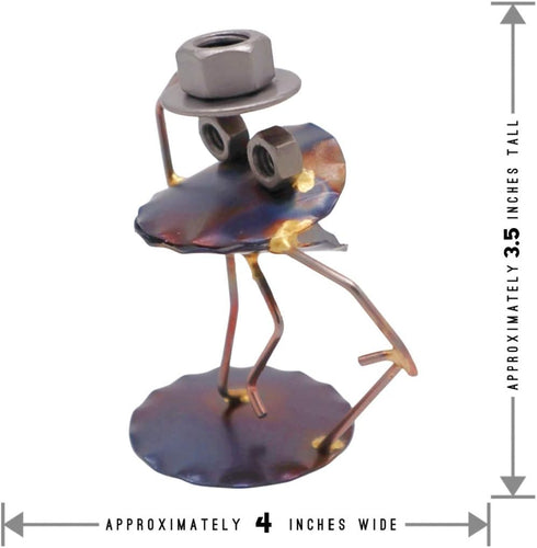 Singing Frog Collectible Handmade Metal Art Figurine, Desk Accessories, Trophy, Boss Gift, Home Office Décor...