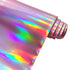 11.8"x53" Holographic Faux Leather Fabric, Mirror Reflective Vinyl for DIY Hair Bows Bags Sewing Crafts (Pink)...