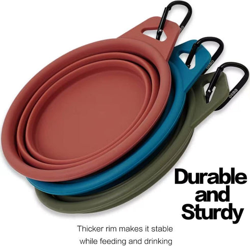 Large Collapsible Dog Bowls, (2 Pack 27oz/800ml) Premium Silicone Portable Travel Water Food Foldable Bowls Pet Feeding Bowl for Outdoor Camping H...