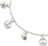 COOLSTEELANDBEYOND Link Chain Anklet Bracelet with Dangling Anti-war Peace Sign and Jingle Bell, Adjustable...
